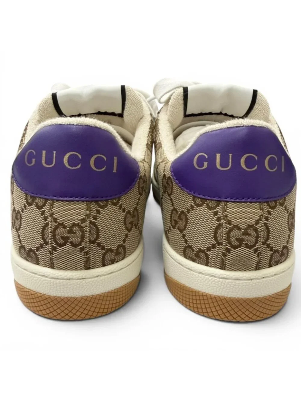 Gucci Screener GG Canvas Leather Low Cut Sneakers Beige 6